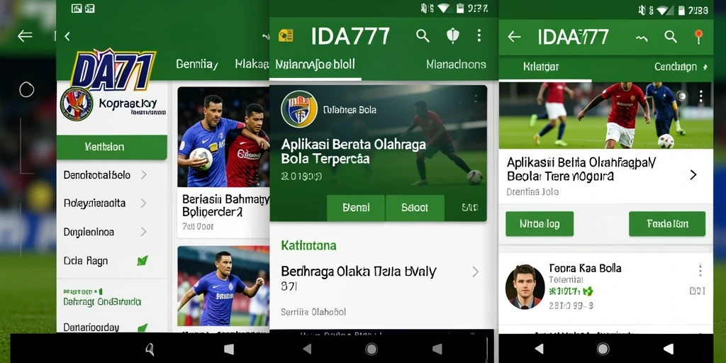 Tampilan menarik dari aplikasi IDA777 untuk berita olahraga bola.
